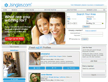 Tablet Screenshot of jsingles.com